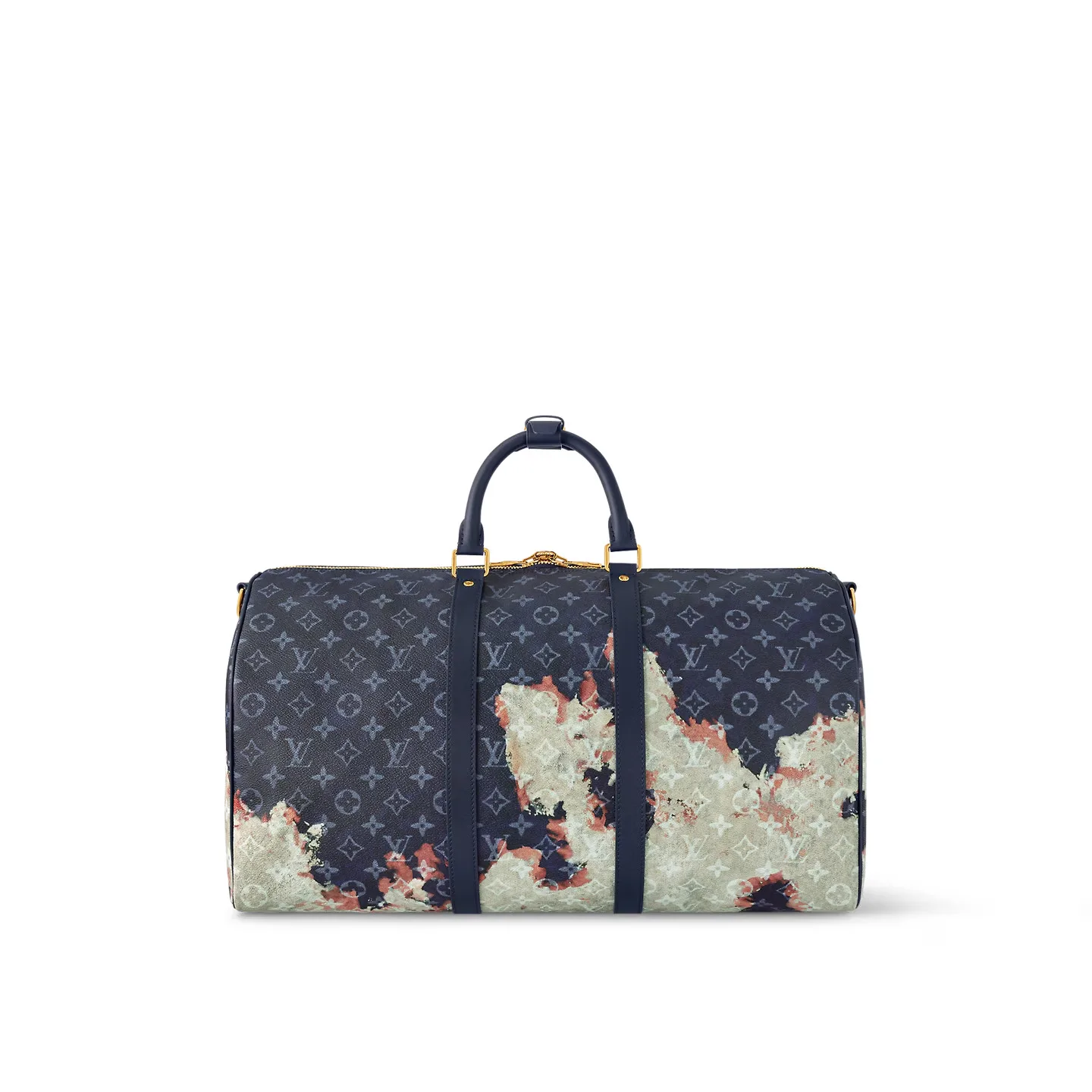 Louis Vuitton Keepall Bandouliere 50 Travel Bag / Ink Blue Gold Hardware - Image 5