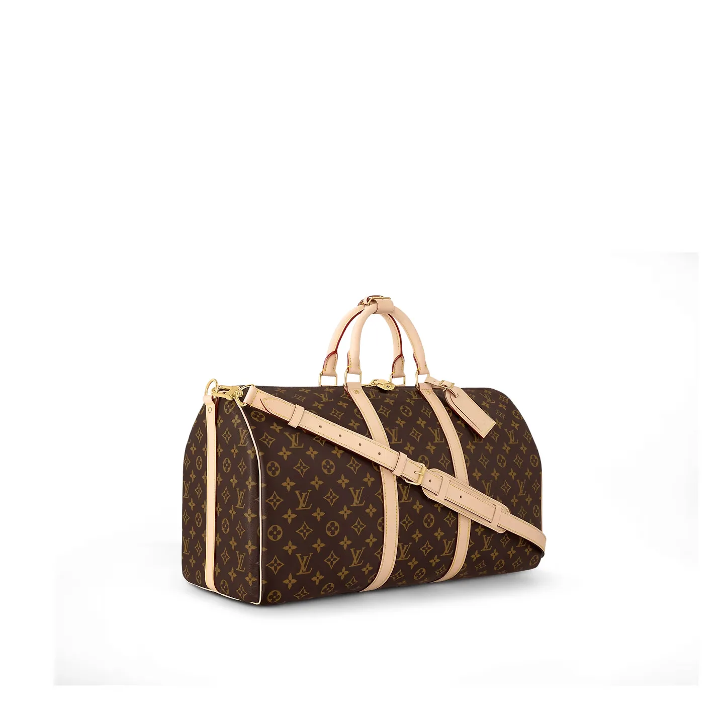 Louis Vuitton Keepall Bandouliere 50 Travel Bag / Brown Monogram Gold Hardware - Image 4
