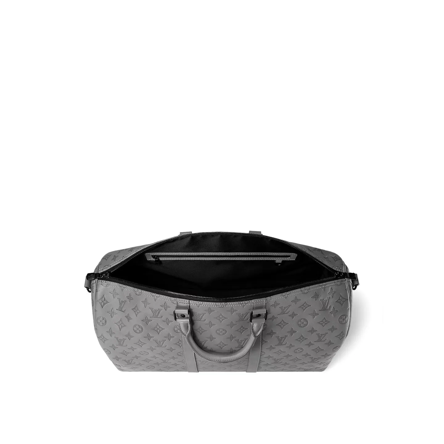 Louis Vuitton Keepall Bandouliere 50 Travel Bag / Grey Black Hardware - Image 4