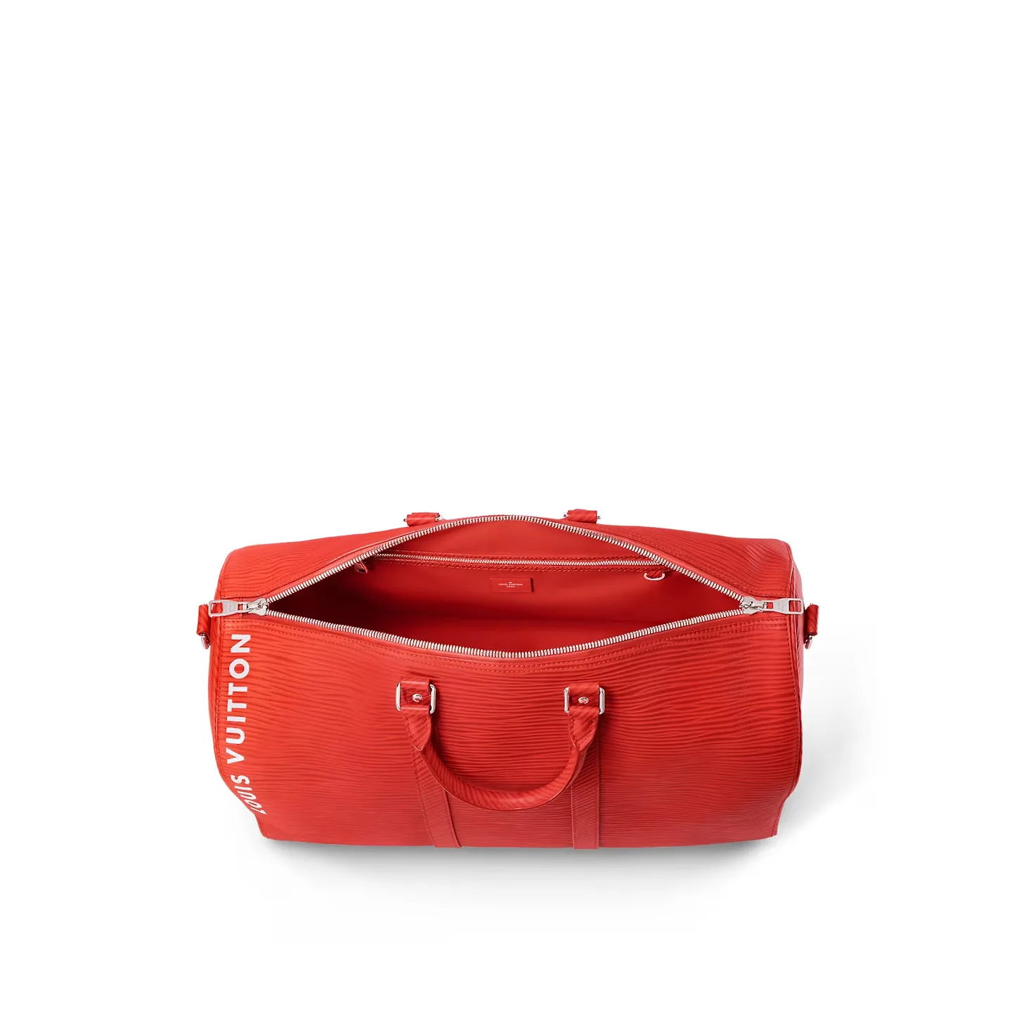 Louis Vuitton Keepall Bandouliere 50 Travel Bag / Red Palladium Hardware - Image 5
