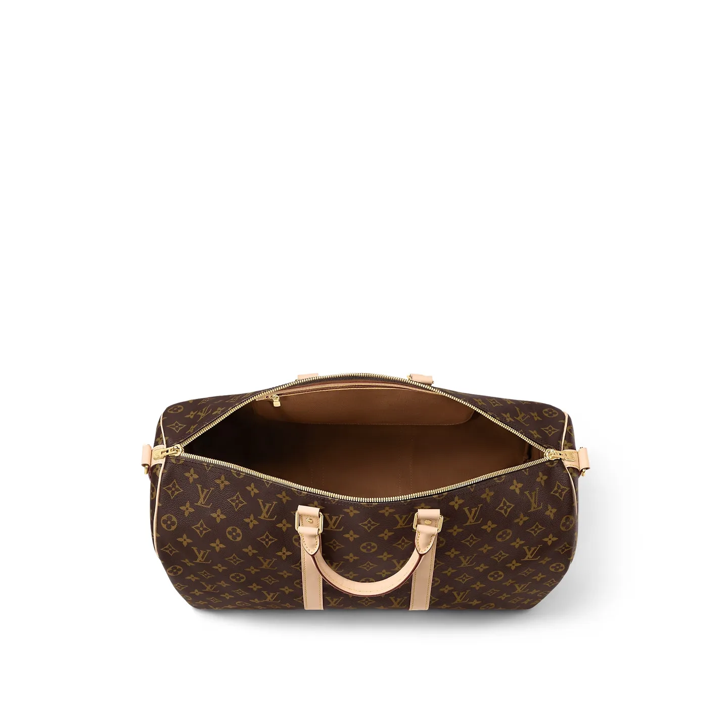 Louis Vuitton Keepall Bandouliere 50 Travel Bag / Brown Monogram Gold Hardware - Image 5