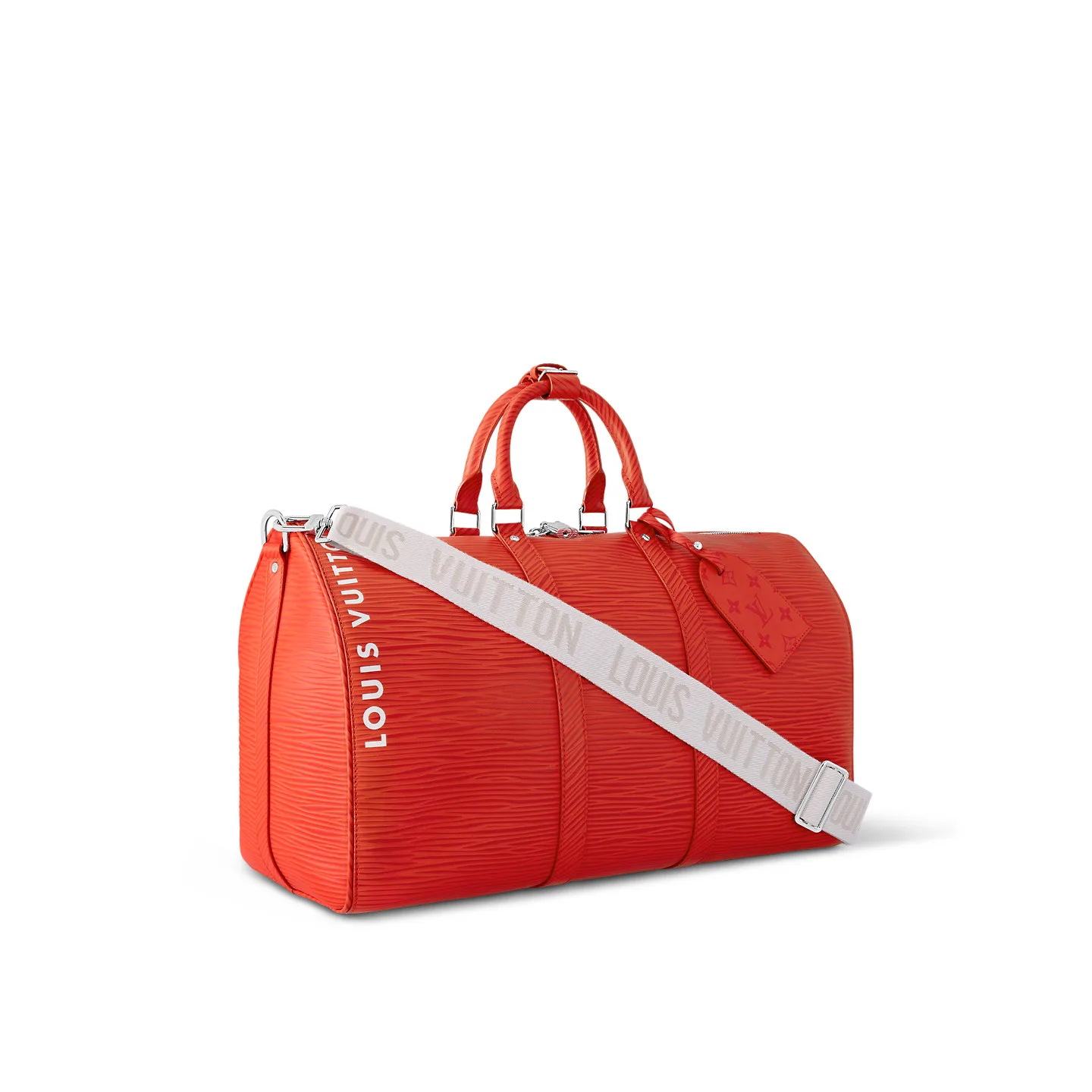 Louis Vuitton Keepall Bandouliere 50 Travel Bag / Red Palladium Hardware - Image 4