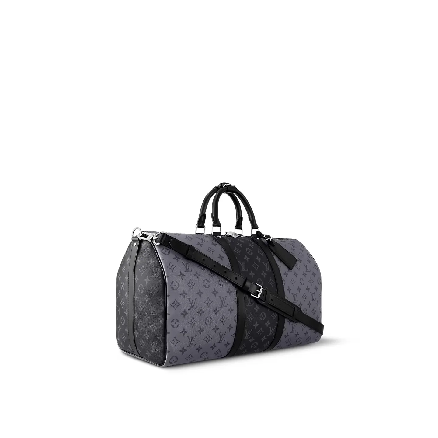 Louis Vuitton Keepall Bandouliere 50 Travel Bag / Grey Silver Hardware - Image 4