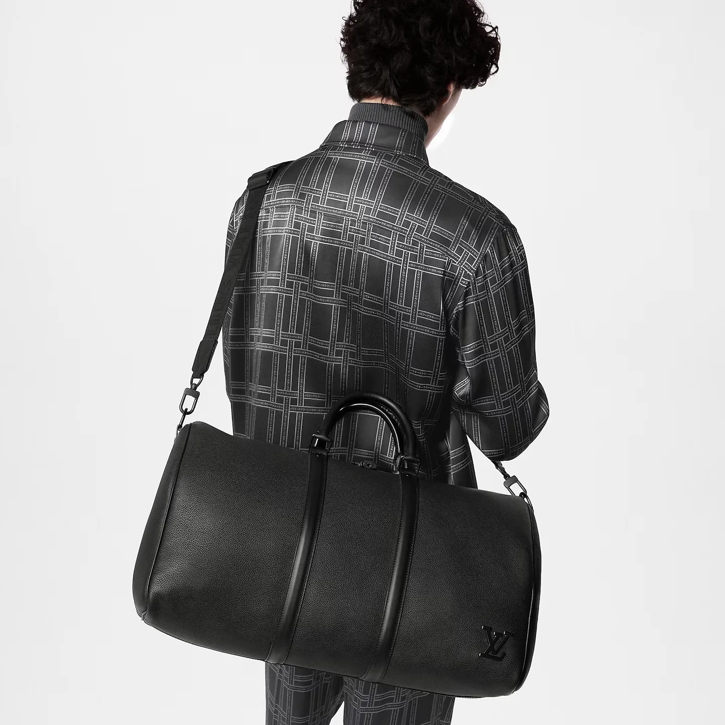 Louis Vuitton Keepall Bandouliere 50 Crossbody Bag / Black Palladium Hardware - Image 3