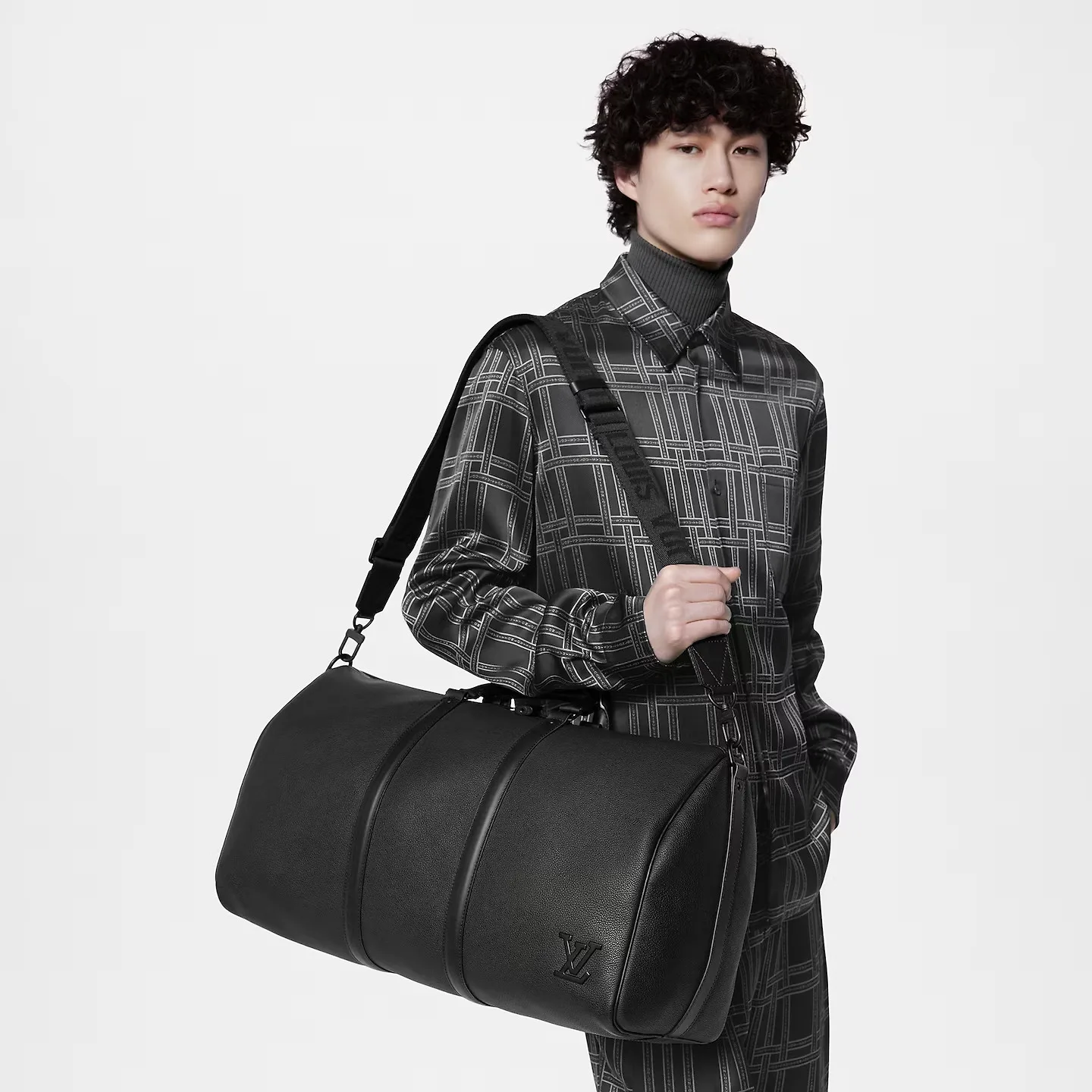 Alternative view of Louis Vuitton Keepall Bandouliere 50 Crossbody Bag / Black Palladium Hardware