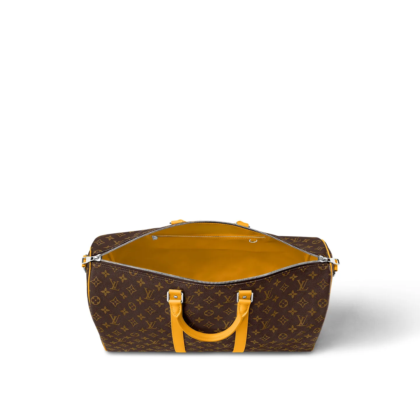 Louis Vuitton Keepall Bandouliere 50 Travel Bag / Brown/ Yellow Silver Hardware - Image 3