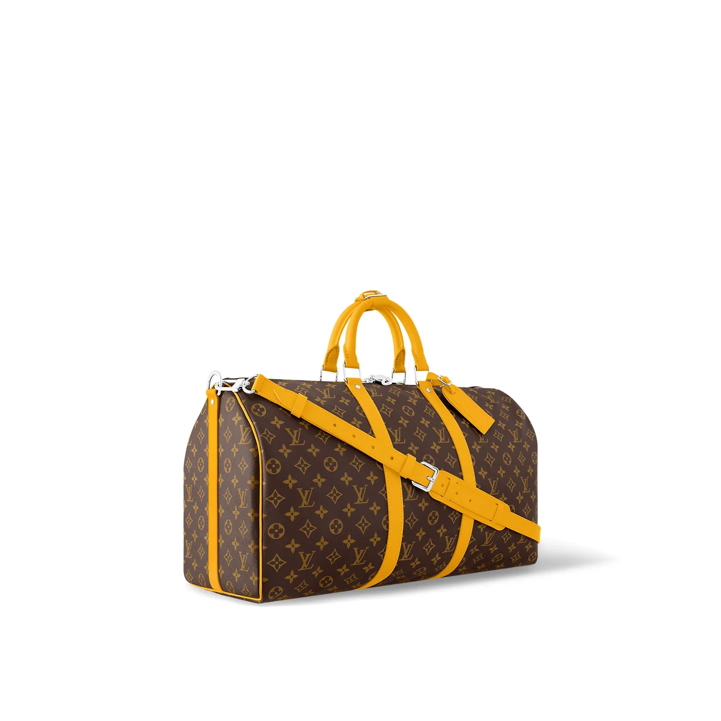Louis Vuitton Keepall Bandouliere 50 Travel Bag / Brown/ Yellow Silver Hardware - Image 2