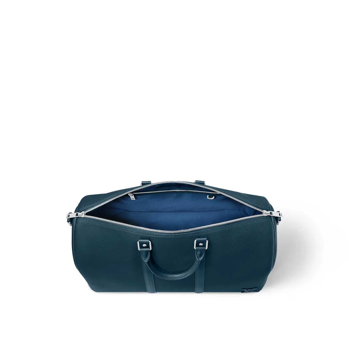 Louis Vuitton Keepall Bandouliere 50 Travel Bag / Dark Blue Silver Hardware - Image 4