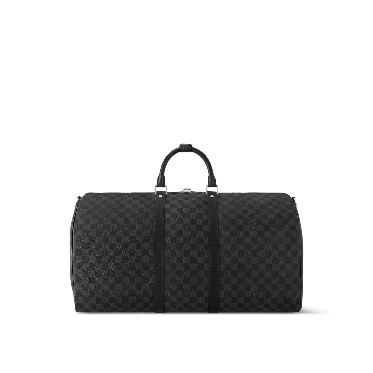 Louis Vuitton Keepall Bandouliere 55 Travel Bag / Black Damier Graphite Silver Hardware - Image 3