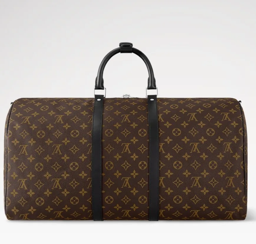 Louis Vuitton Keepall Bandouliere 55 Travel Bag / Brown Monogram Silver Hardware - Image 6