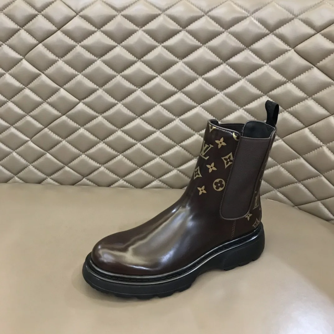 Louis Vuitton LV Bold Chelsea Boots Monogram Flower Brown 1A9FEI - Image 6