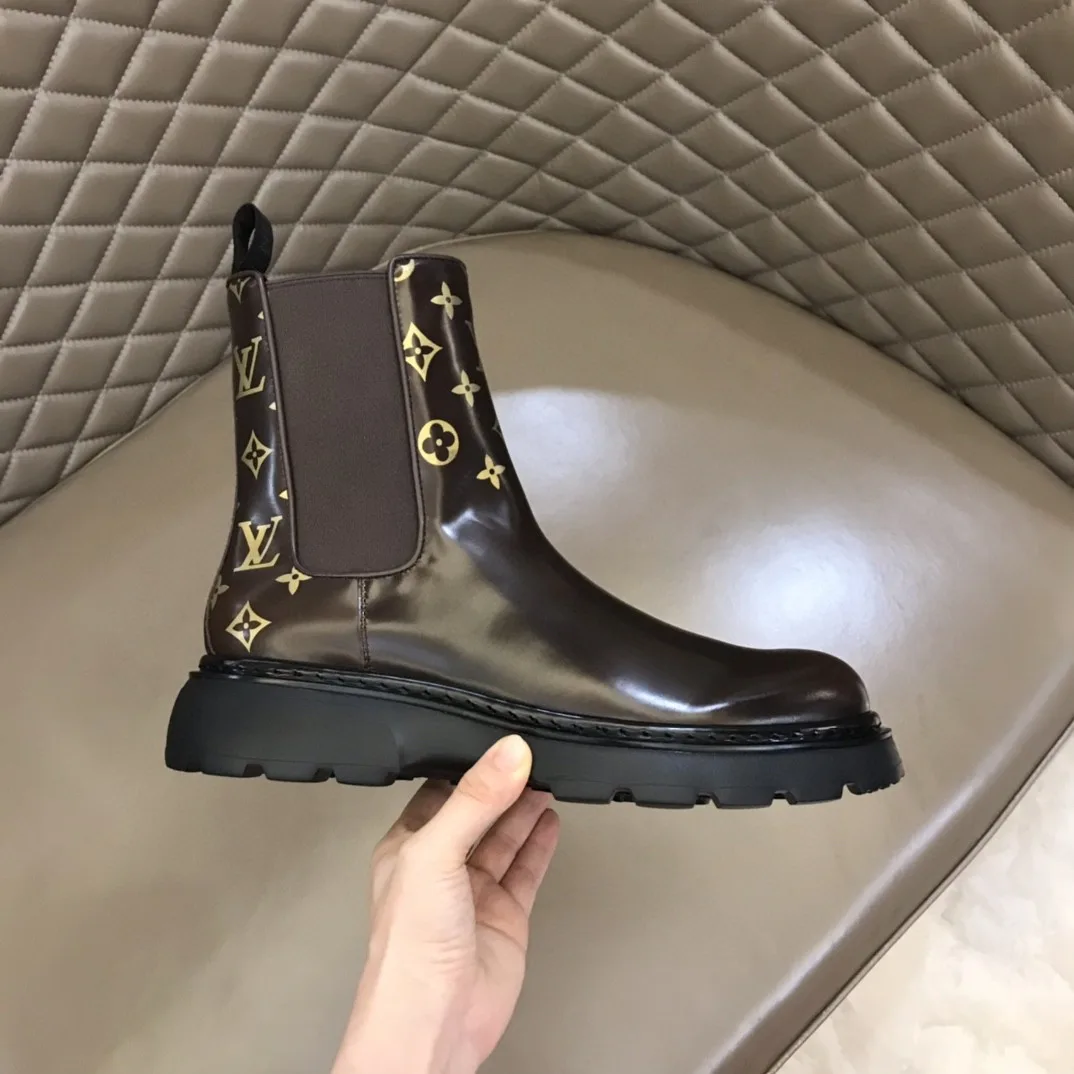 Louis Vuitton LV Bold Chelsea Boots Monogram Flower Brown 1A9FEI - Image 7