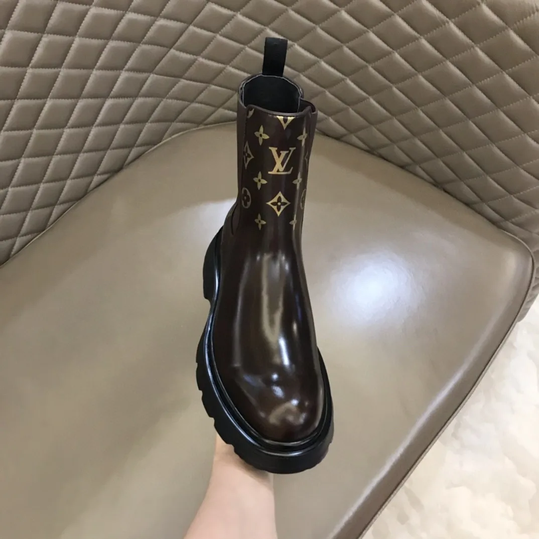 Louis Vuitton LV Bold Chelsea Boots Monogram Flower Brown 1A9FEI - Image 8