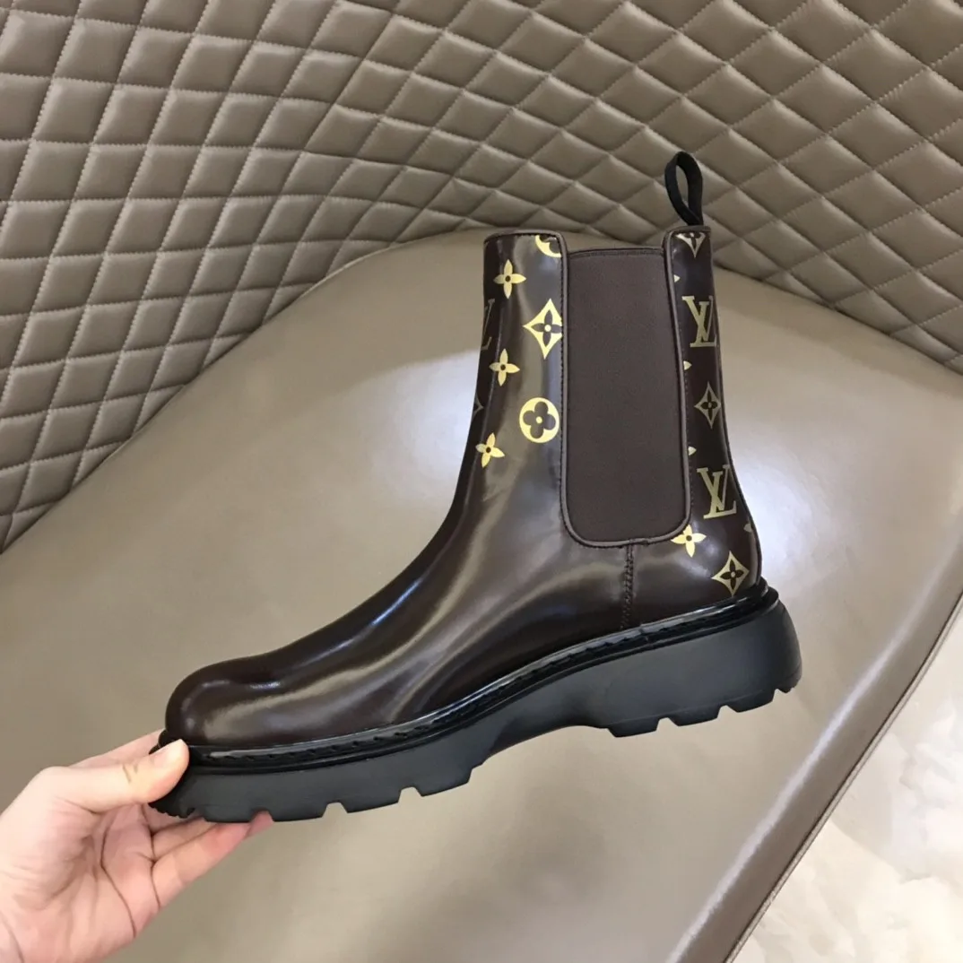 Louis Vuitton LV Bold Chelsea Boots Monogram Flower Brown 1A9FEI - Image 9