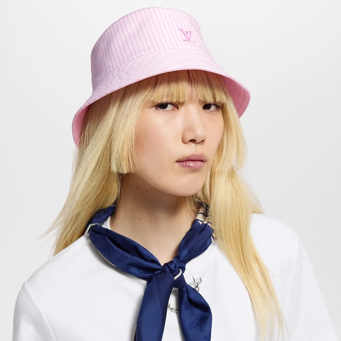 Alternative view of Louis Vuitton LV League Striped Bucket Hat Pink