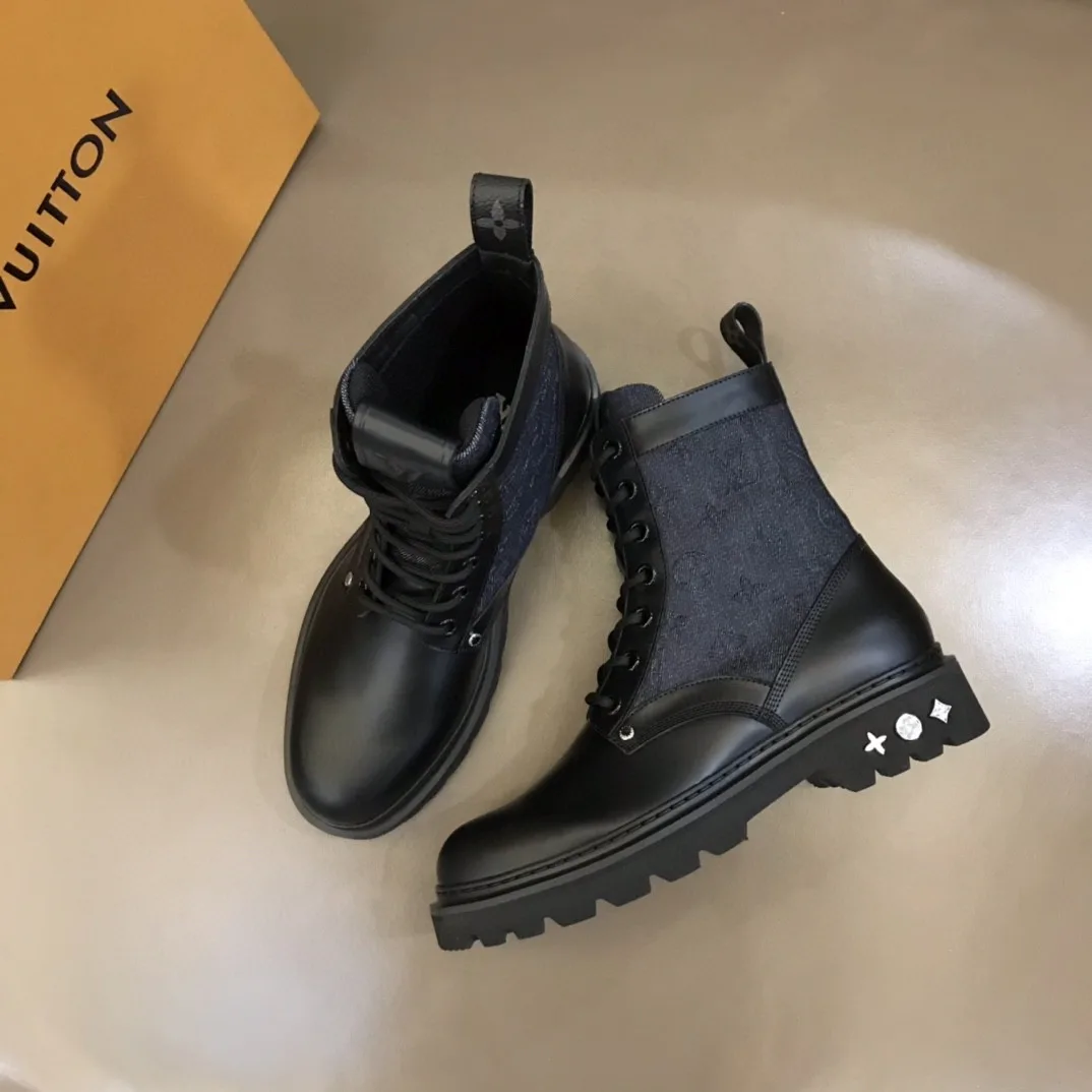 Louis Vuitton LV Ranger Ankle Boots Monogram Flower Black 1AANTF - Image 3