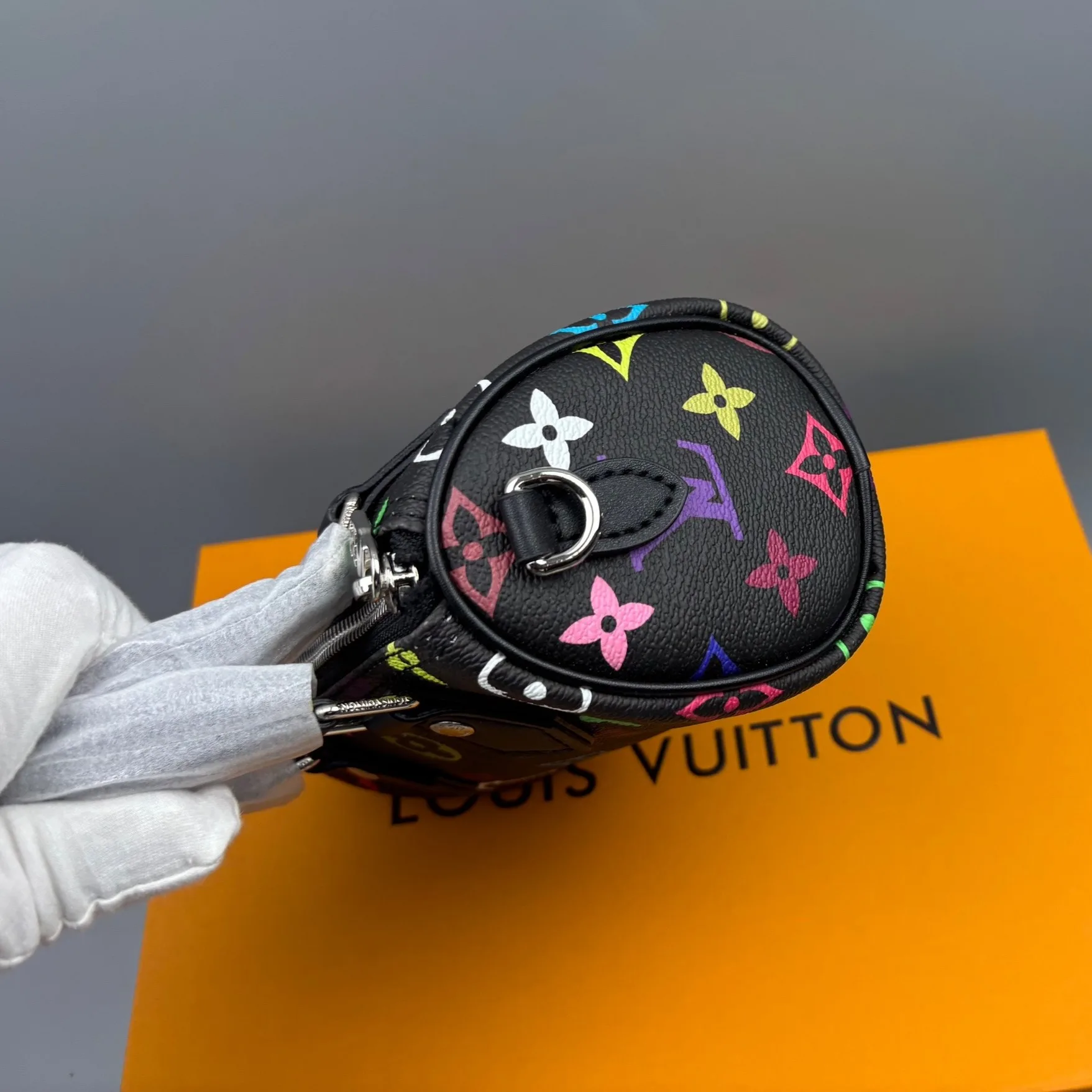 Louis Vuitton LV x TM Nano Speedy Top Handle Bag / Multicolore Noir Silver Hardware - Image 7
