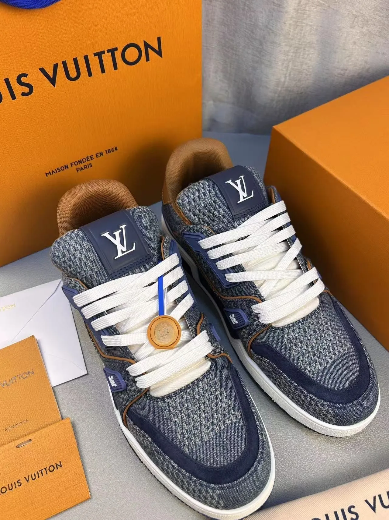Louis Vuitton LV Trainer Sneaker Denim 1AD6DK - Image 3