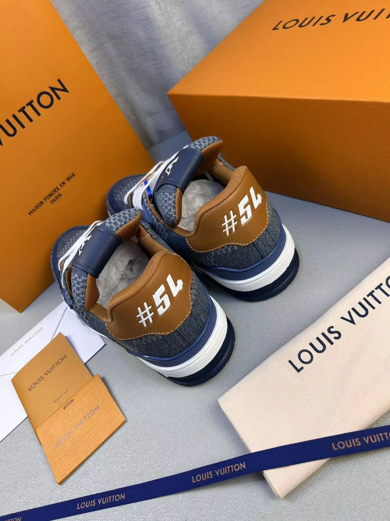 Louis Vuitton LV Trainer Sneaker Denim 1AD6DK - Image 4