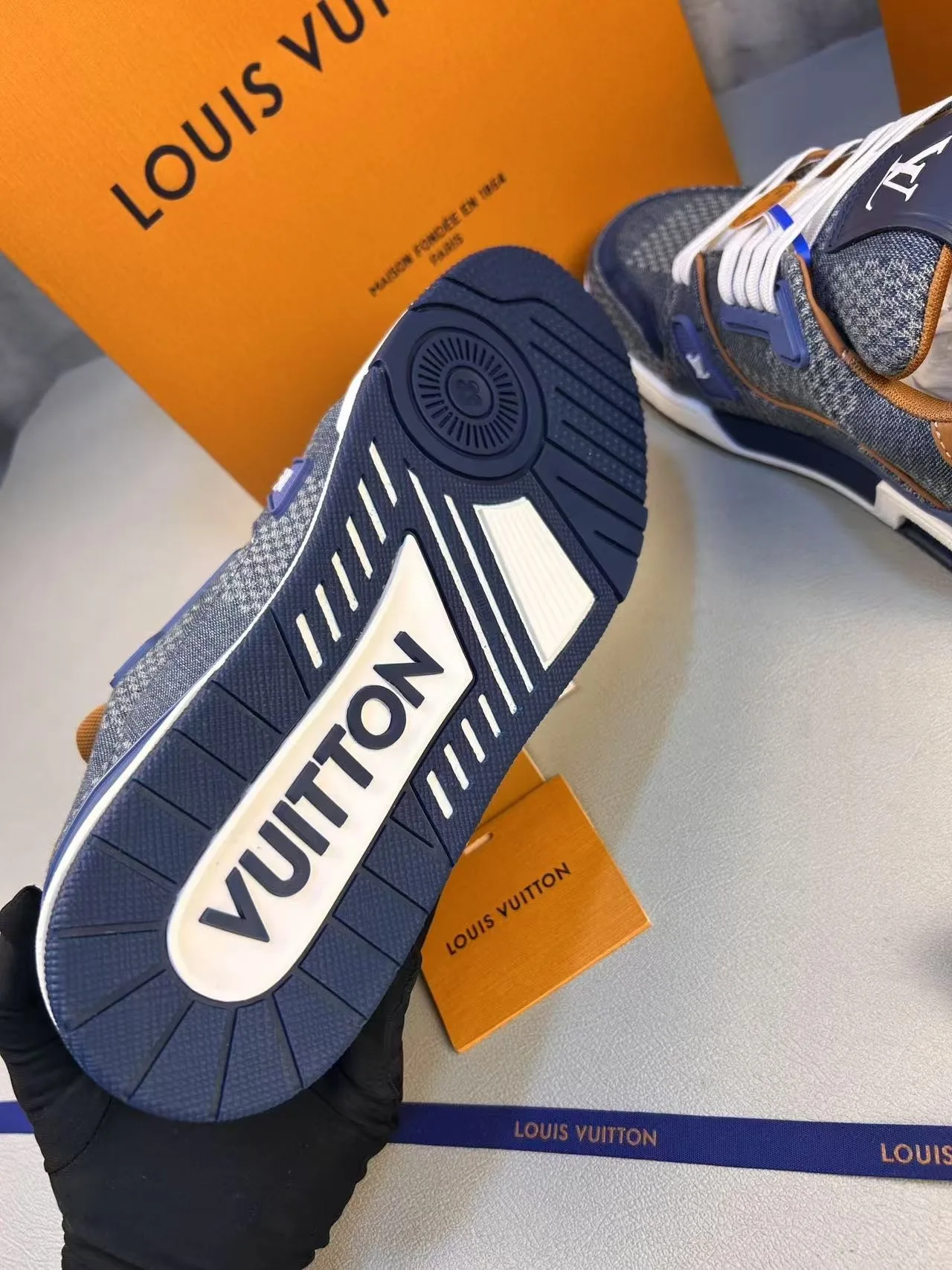 Louis Vuitton LV Trainer Sneaker Denim 1AD6DK - Image 6