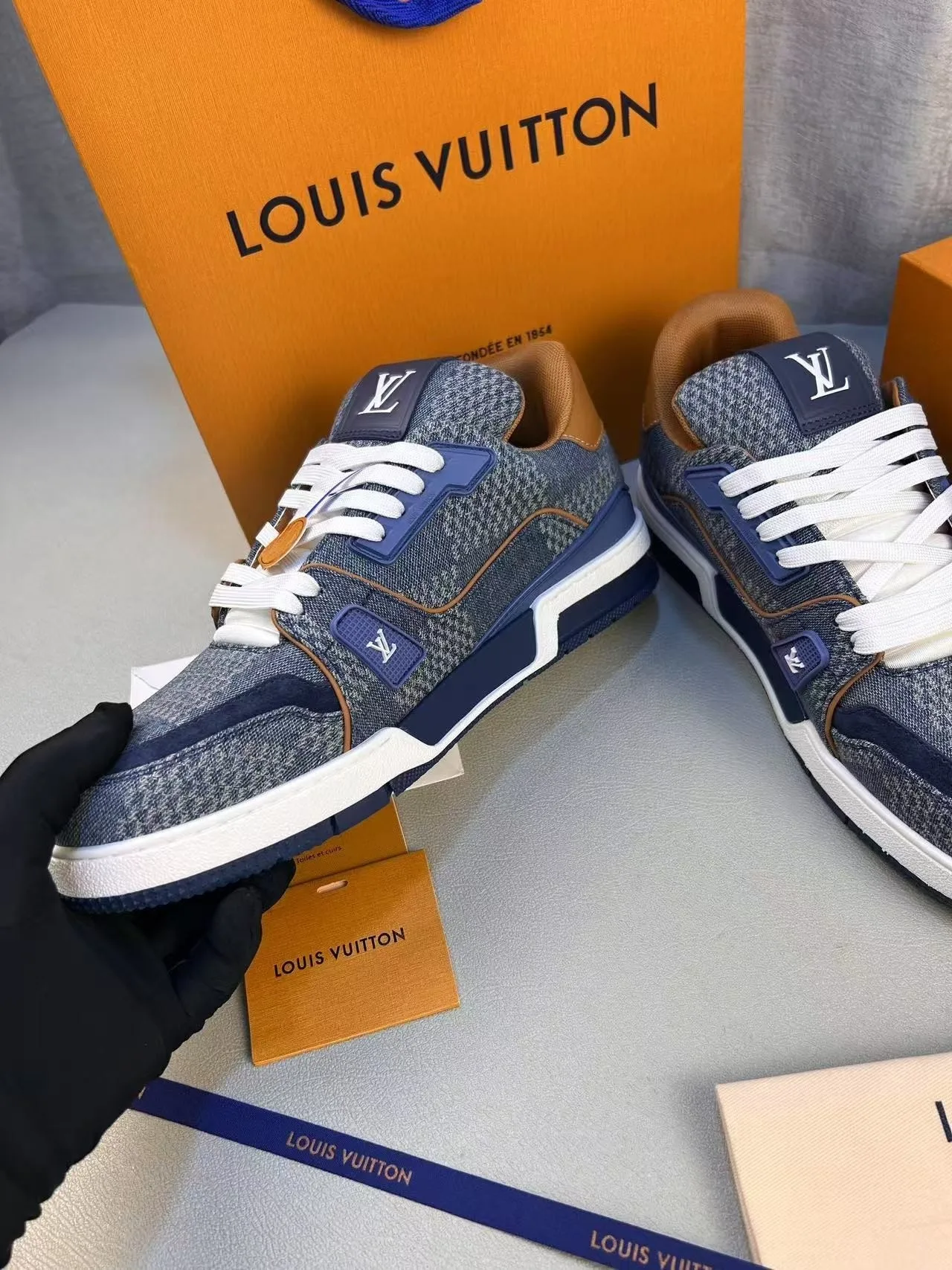 Louis Vuitton LV Trainer Sneaker Denim 1AD6DK - Image 7