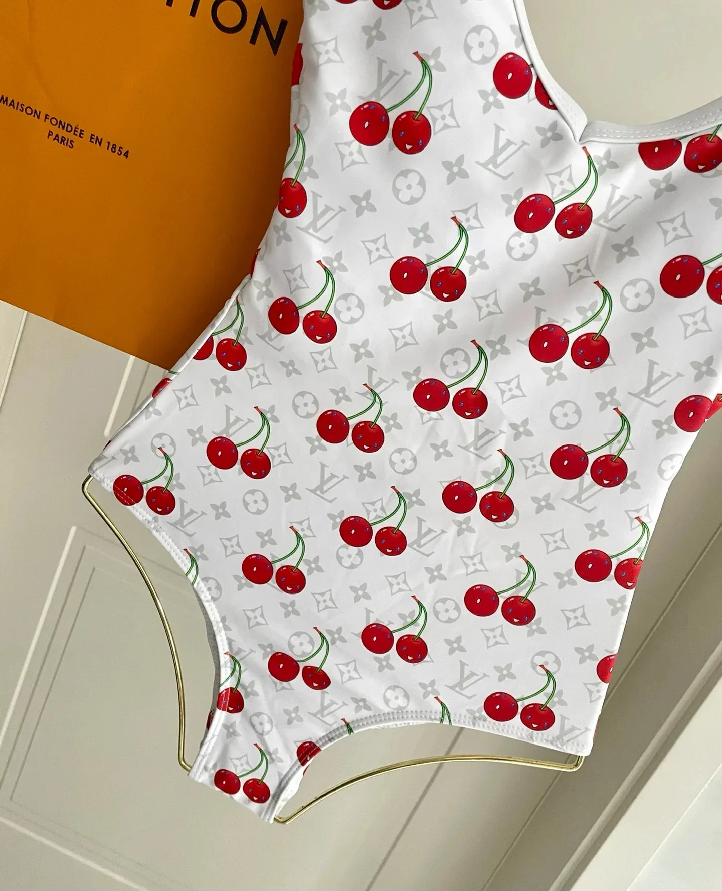 Louis Vuitton LV x TM Cherry One-Piece Swimsuit White Monogram Cerises 1AHIBU - Image 7