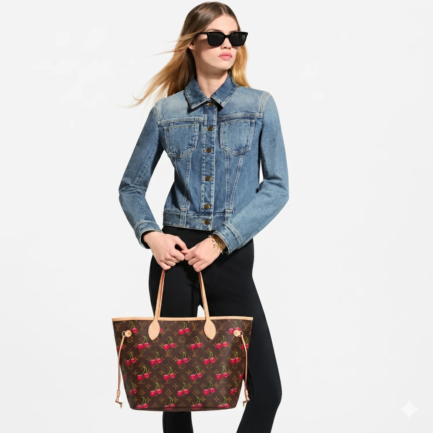 Alternative view of Louis Vuitton LV x TM Neverfull MM Tote Bag / Monogram Cherry Gold Hardware