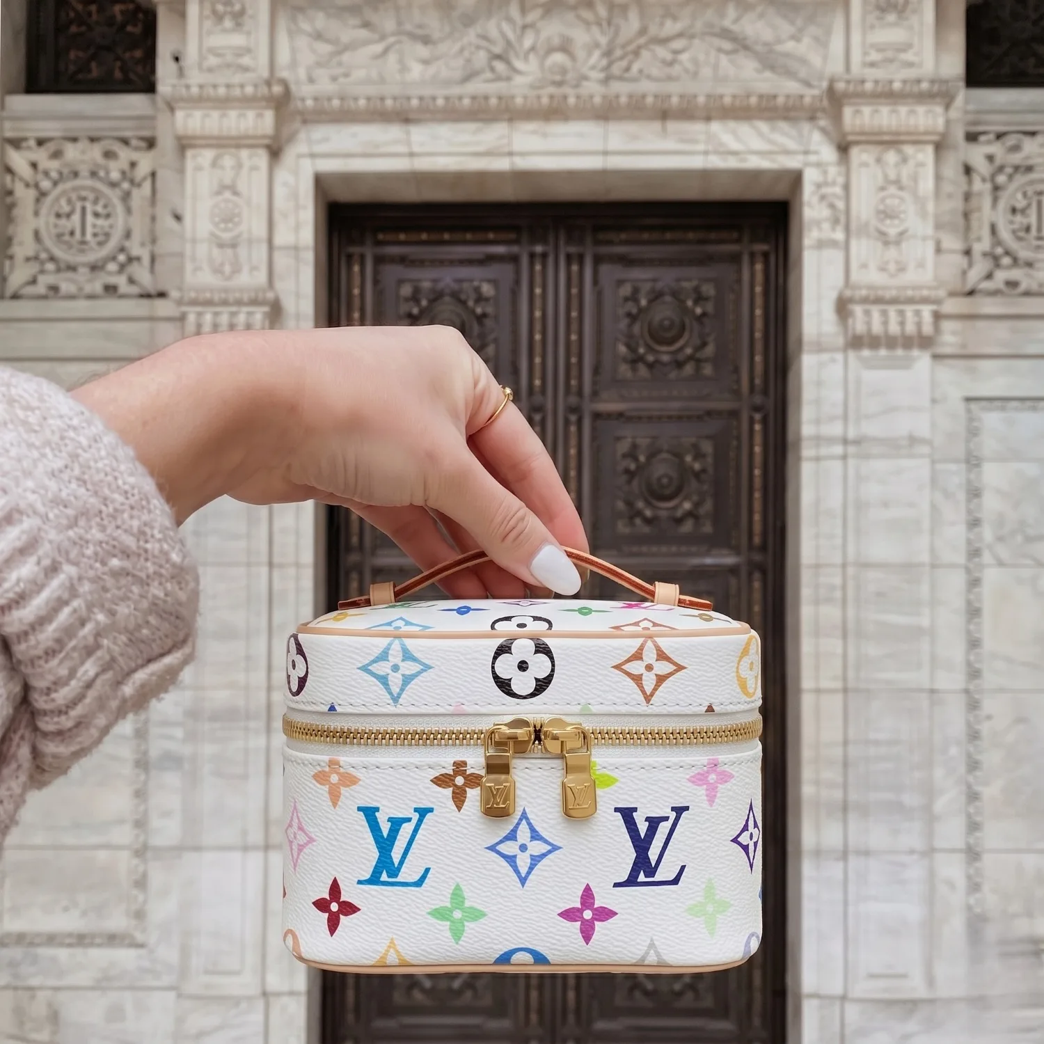 Alternative view of Louis Vuitton LV x TM Nice Nano Handbag / Multicolored Gold Hardware