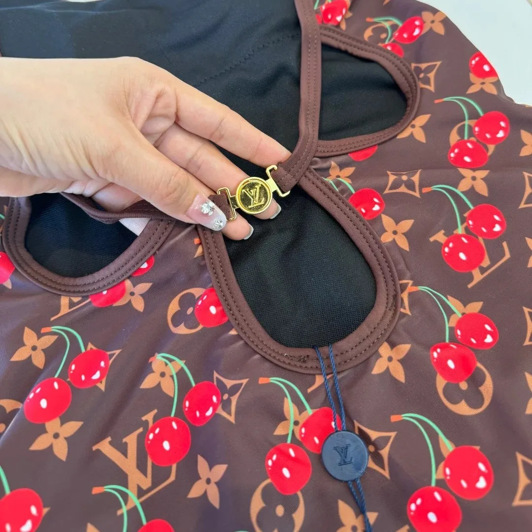 Louis Vuitton LV x TM One-Piece Swimsuit Brown Monogram Cerises - Image 9