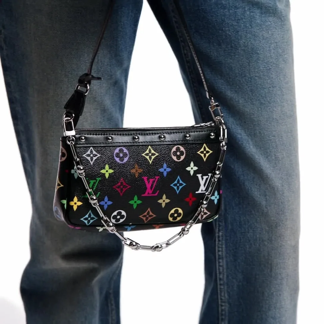 Louis Vuitton LV x TM Pochette Accessoires Shoulder Bag / Multicolor Monogram Canvas Gold Hardware - Image 5