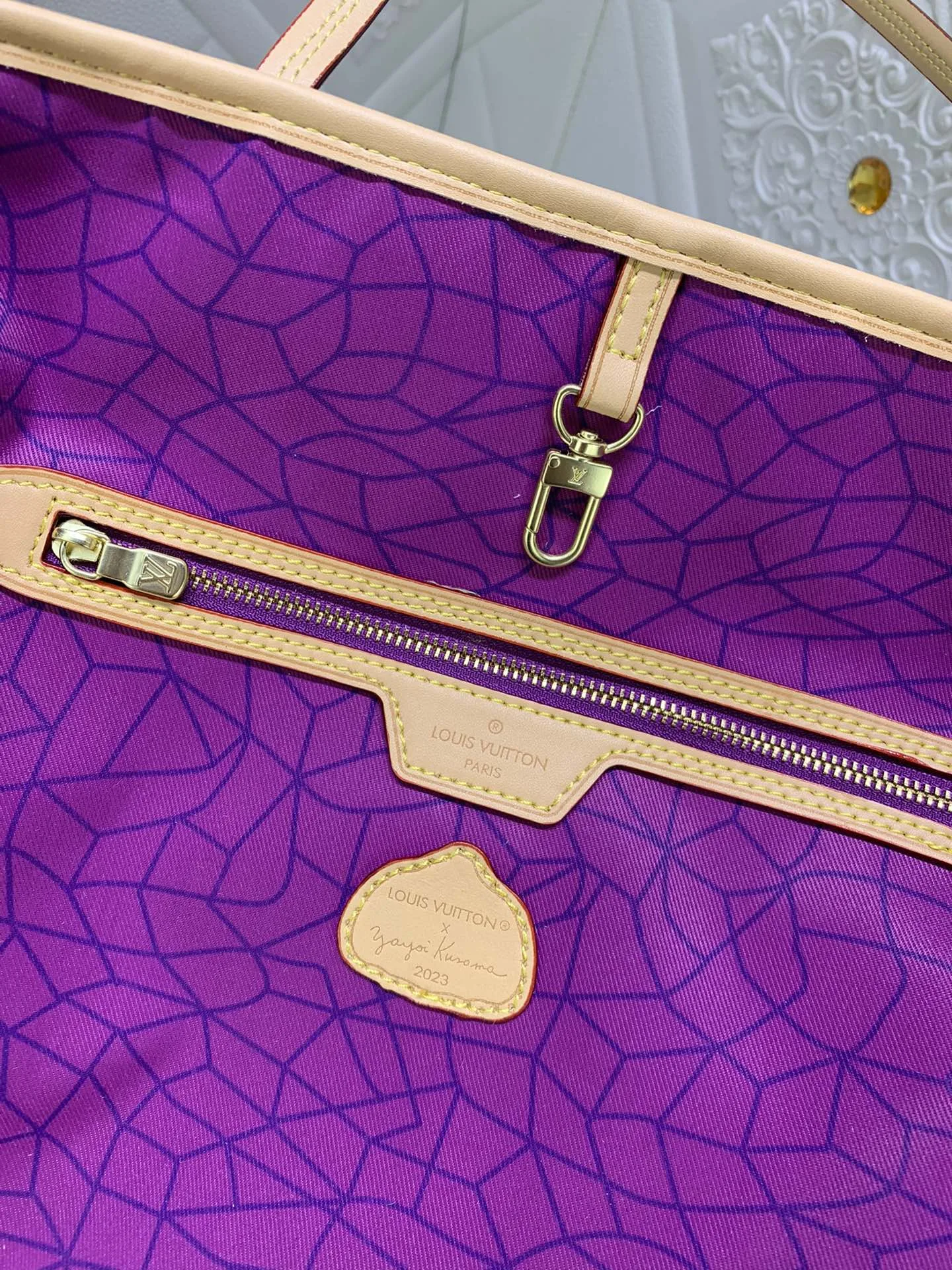 Louis Vuitton LV x YK Neverfull MM Tote Bag / Brown Monogram Gold Hardware - Image 9