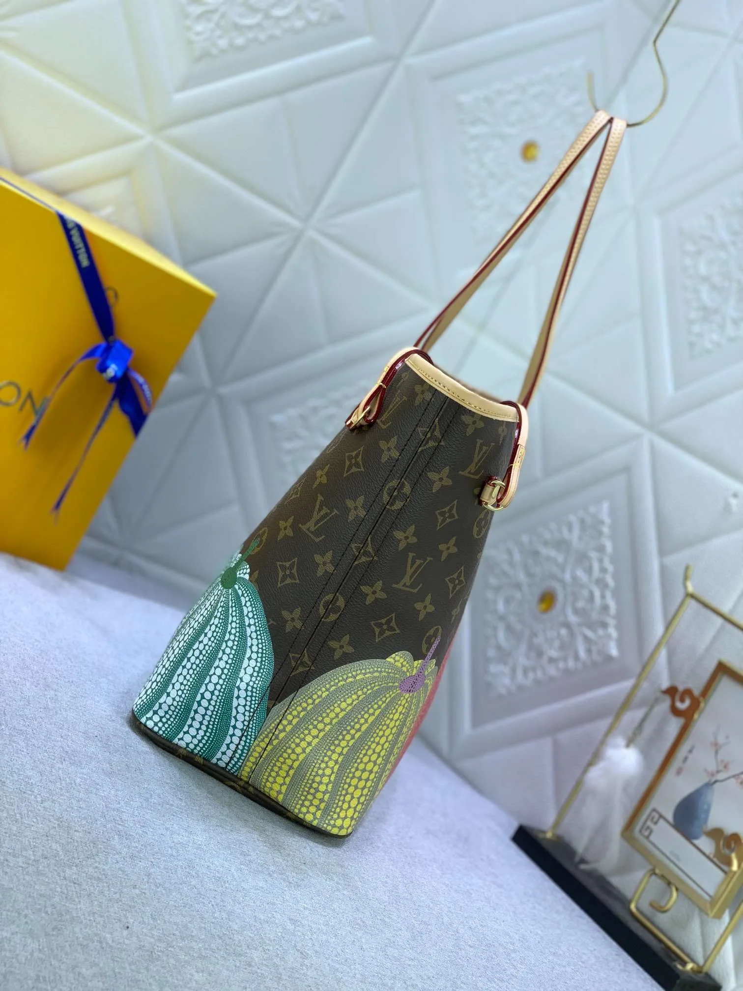 Louis Vuitton LV x YK Neverfull MM Tote Bag / Brown Monogram Gold Hardware - Image 5