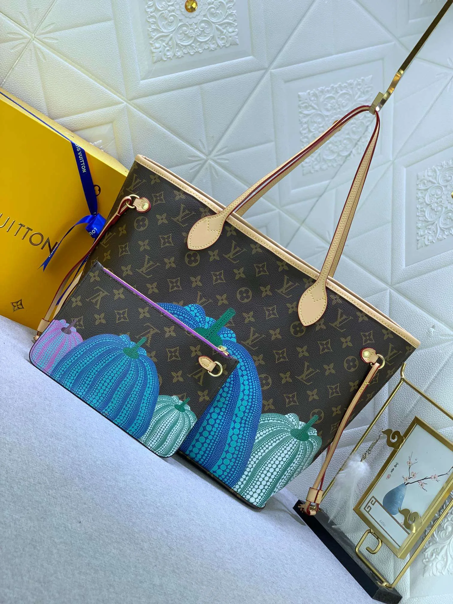 Louis Vuitton LV x YK Neverfull MM Tote Bag / Brown Monogram Gold Hardware - Image 4