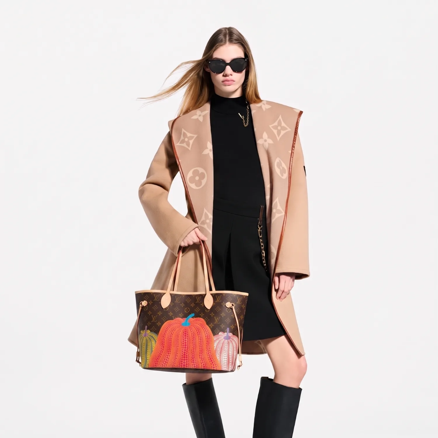 Alternative view of Louis Vuitton LV x YK Neverfull MM Tote Bag / Brown Monogram Gold Hardware