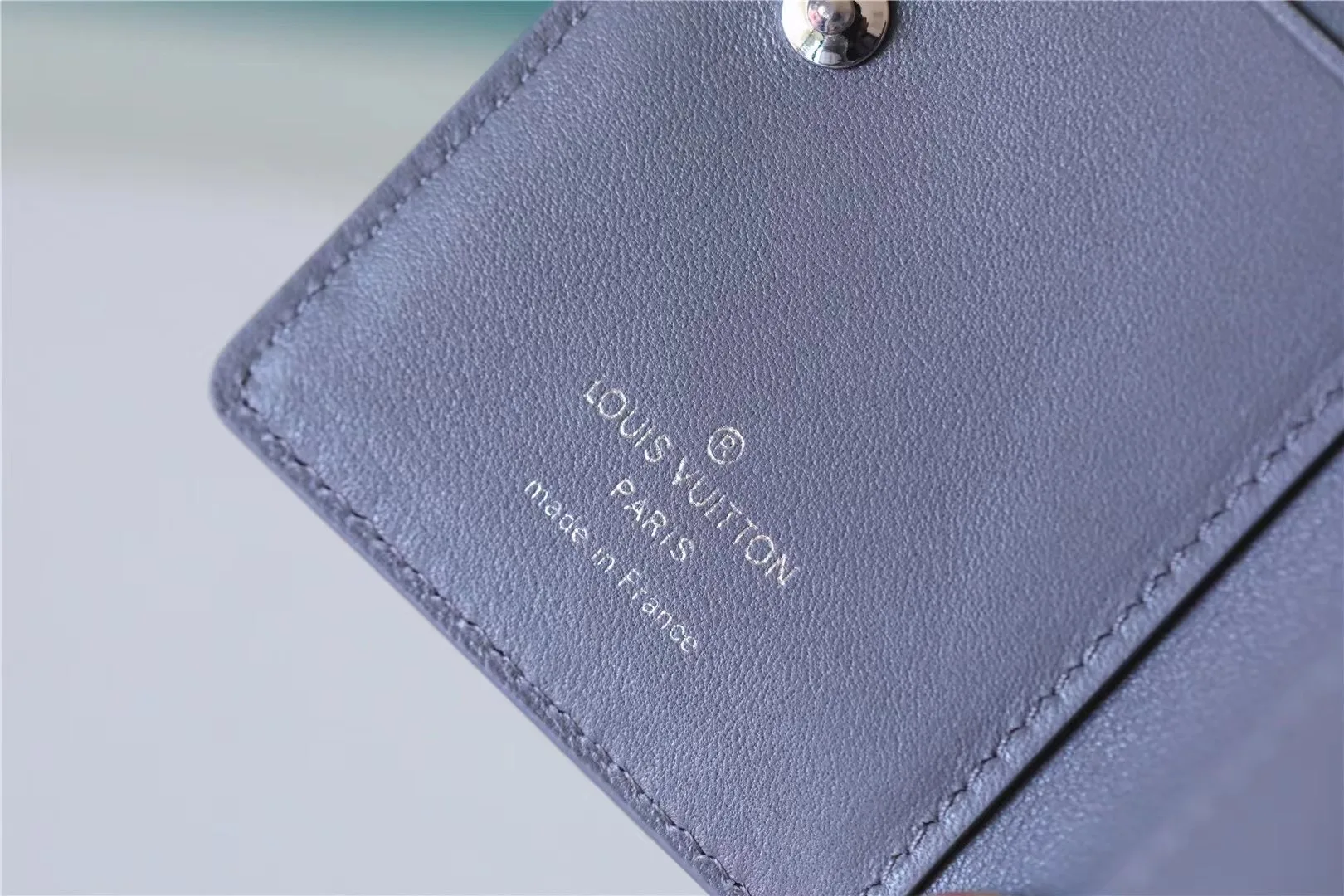 Louis Vuitton Lou Wallet / Monogram Embossed Grey Silver Hardware - Image 9