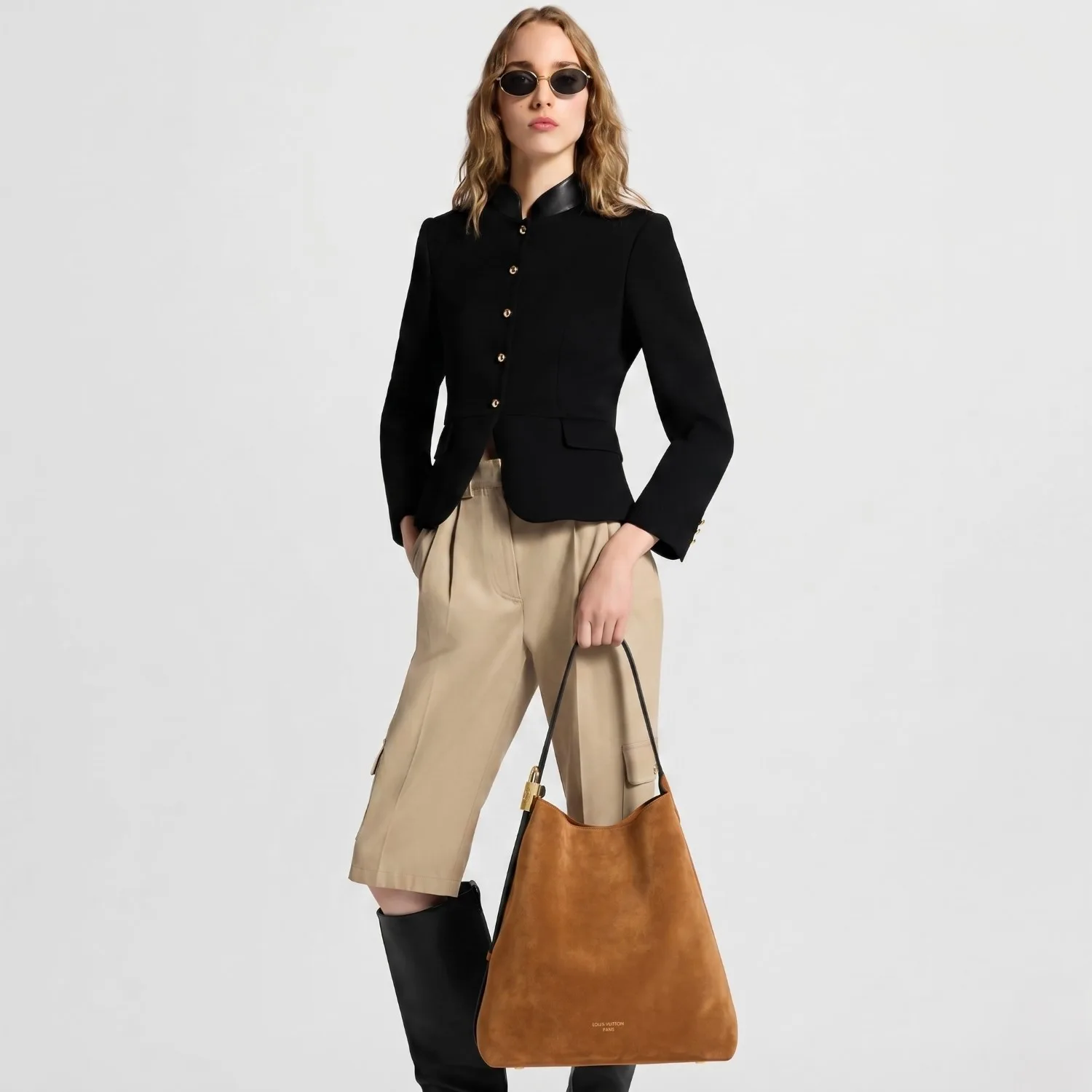 Alternative view of Louis Vuitton Low Key Hobo MM Shoulder Bag13./ Tan Suede Gold Hardware