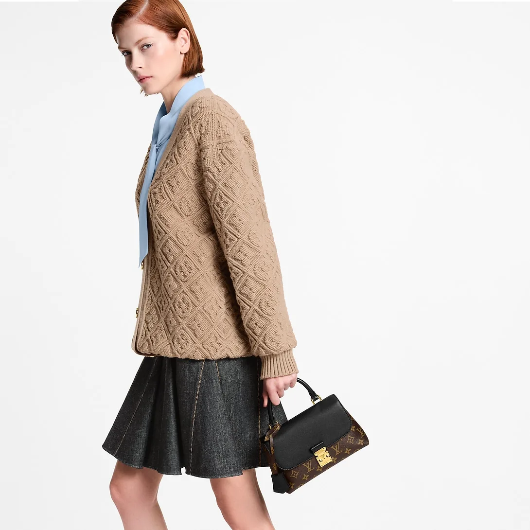 Louis Vuitton Madeleine BB Top Handle Bag / Black Monogram Gold Hardware - Image 3