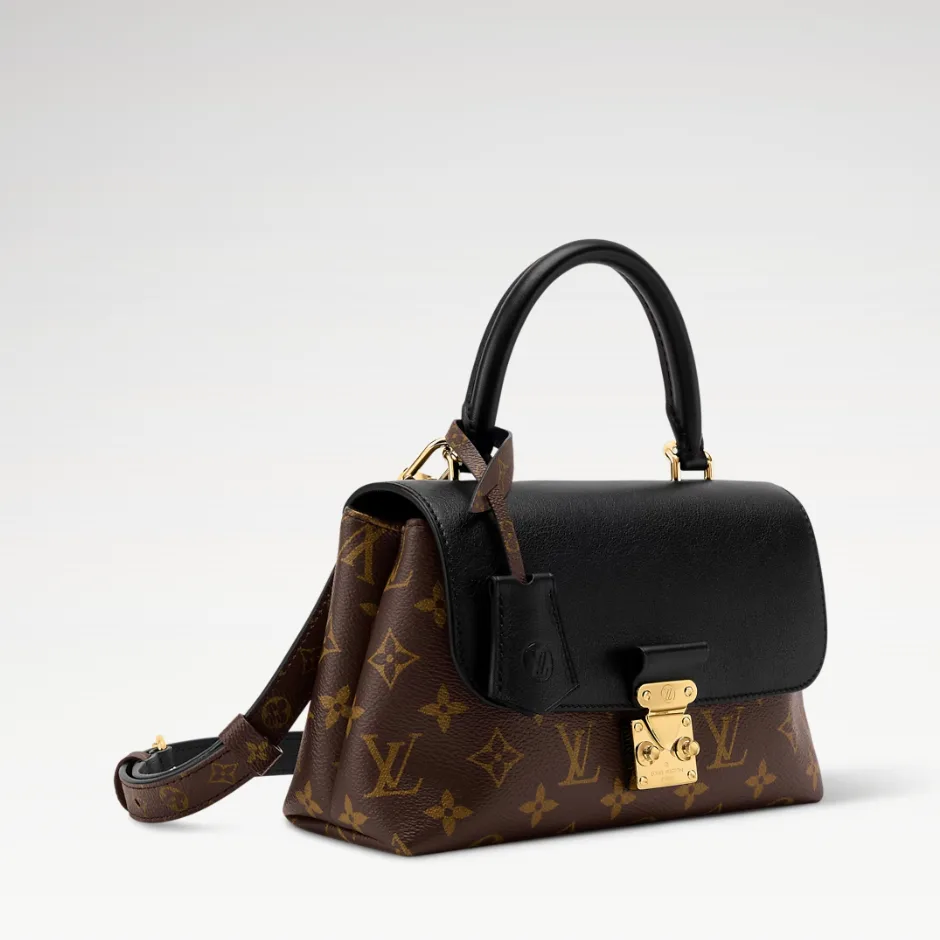 Louis Vuitton Madeleine BB Top Handle Bag / Black Monogram Gold Hardware - Image 5