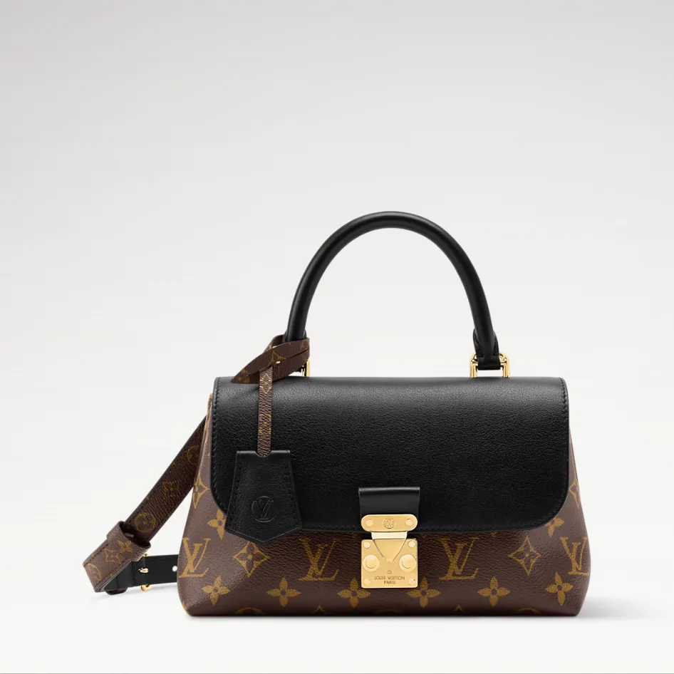 Louis Vuitton Madeleine BB Top Handle Bag / Black Monogram Gold Hardware - Image 4