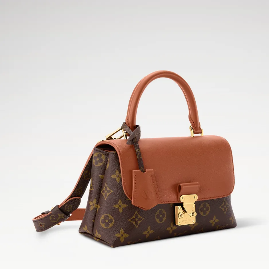 Louis Vuitton Madeleine BB Top Handle Bag / Cognac Brown Monogram Gold Hardware - Image 5