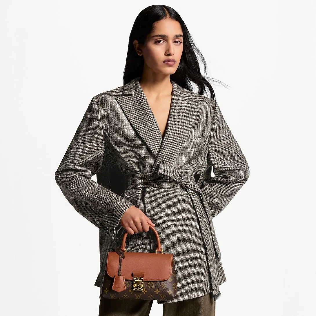 Alternative view of Louis Vuitton Madeleine BB Top Handle Bag / Cognac Brown Monogram Gold Hardware