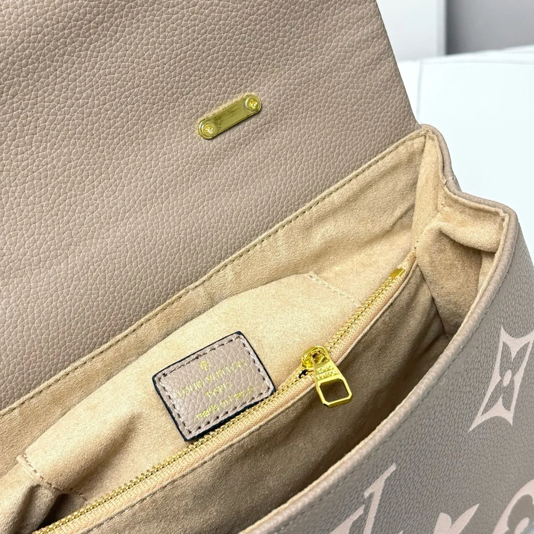 Louis Vuitton Madeleine MM Monogram Empreinte Dove Gray/ Creme Beige - Image 5