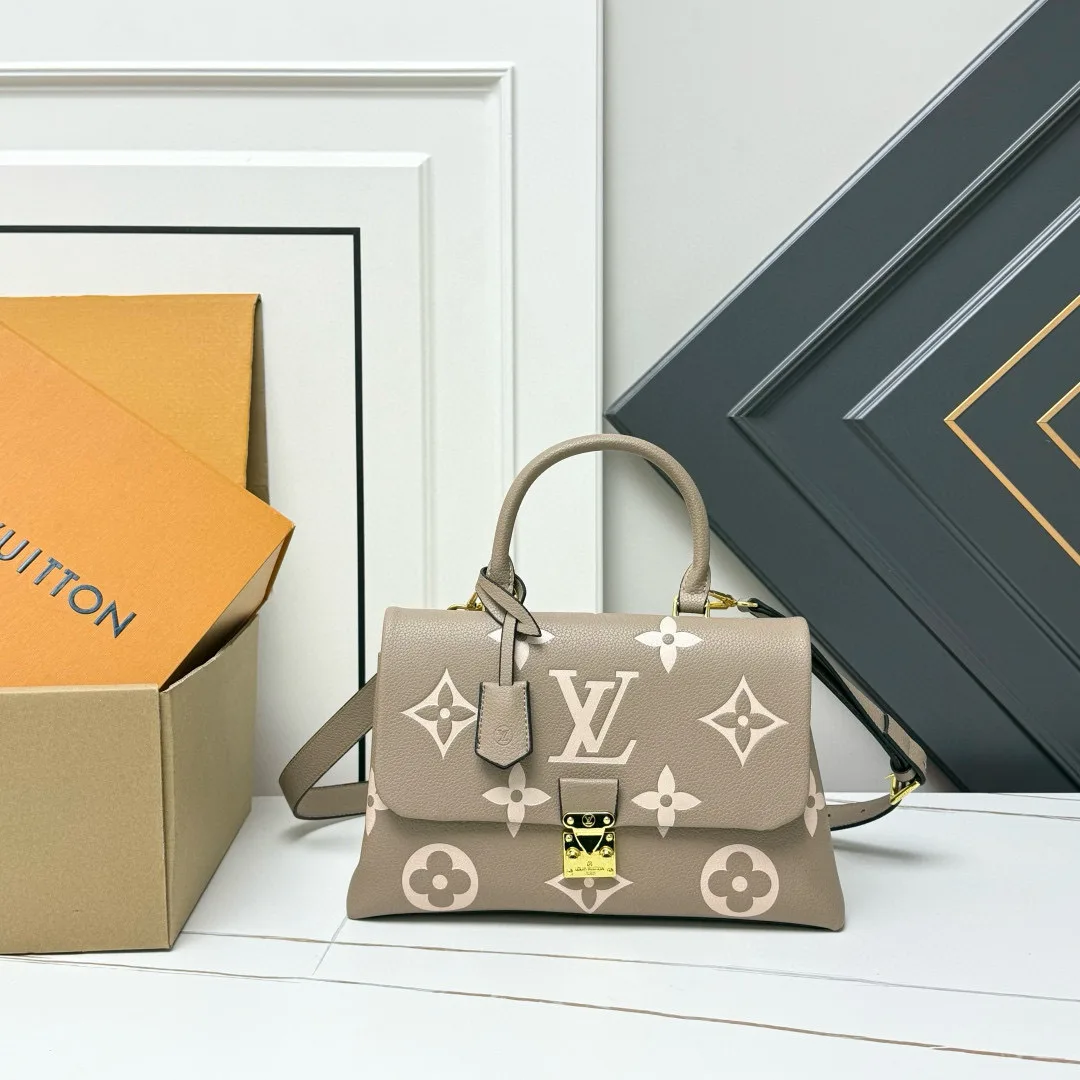 Louis Vuitton Madeleine MM Monogram Empreinte Dove Gray/ Creme Beige - Image 4