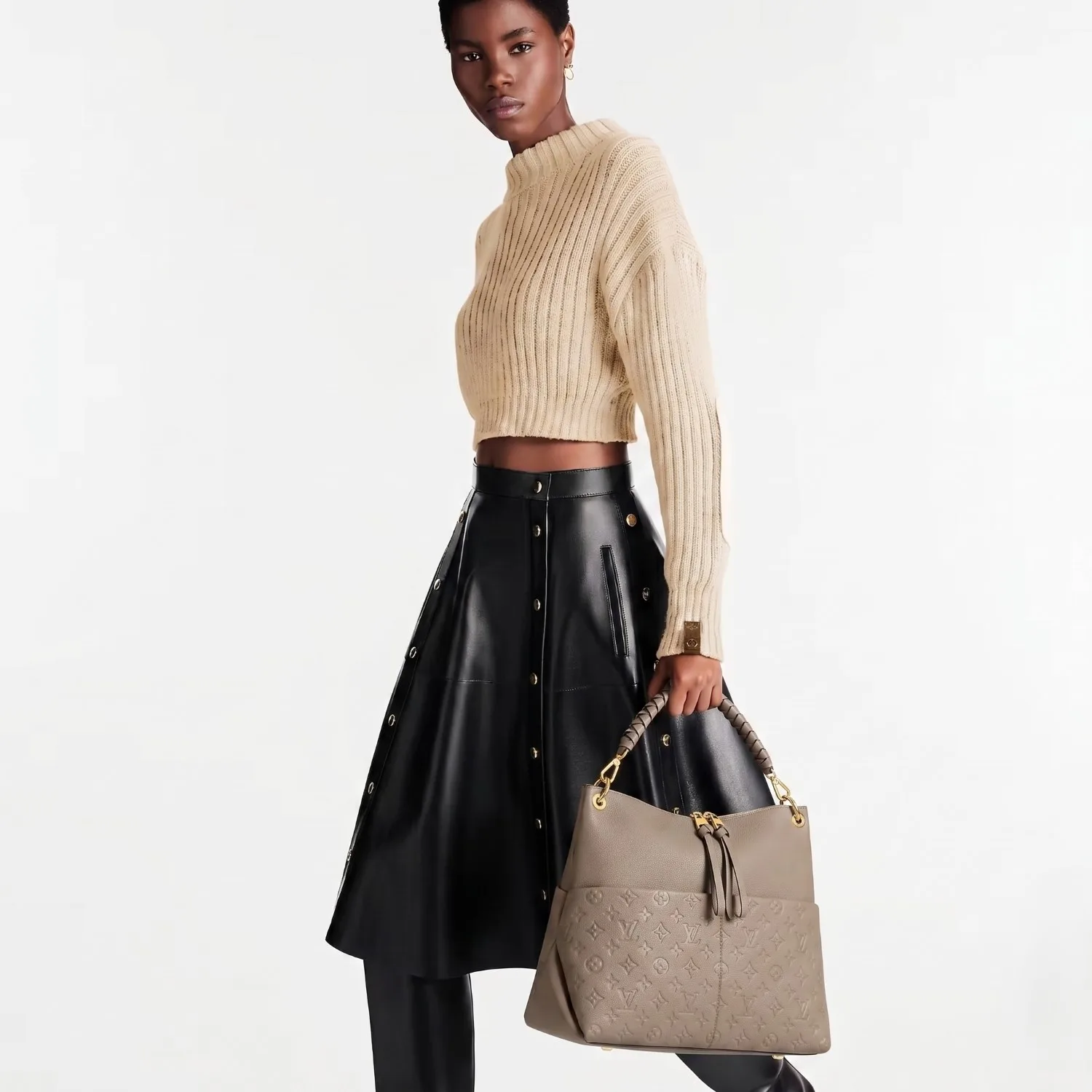 Alternative view of Louis Vuitton Maida Hobo Bag / Beige Monogram Empreinte Gold Hardware
