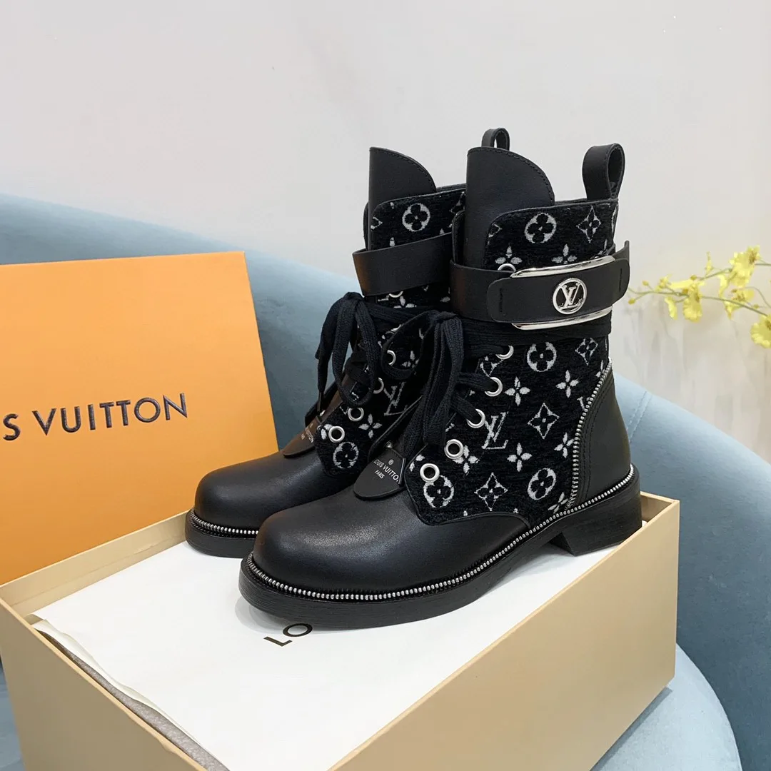 Louis Vuitton Metropolis Flat Ranger Boots Black - Image 4