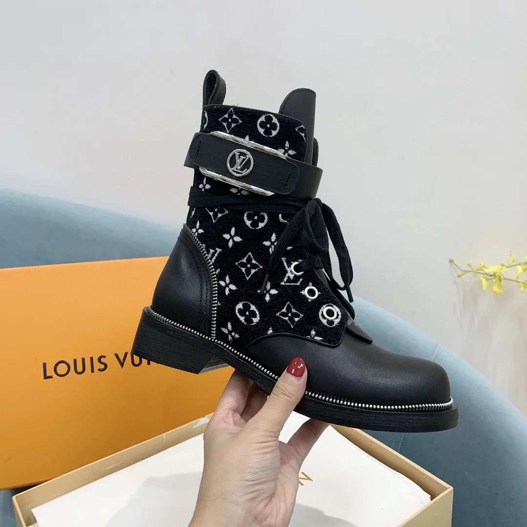 Louis Vuitton Metropolis Flat Ranger Boots Black - Image 6