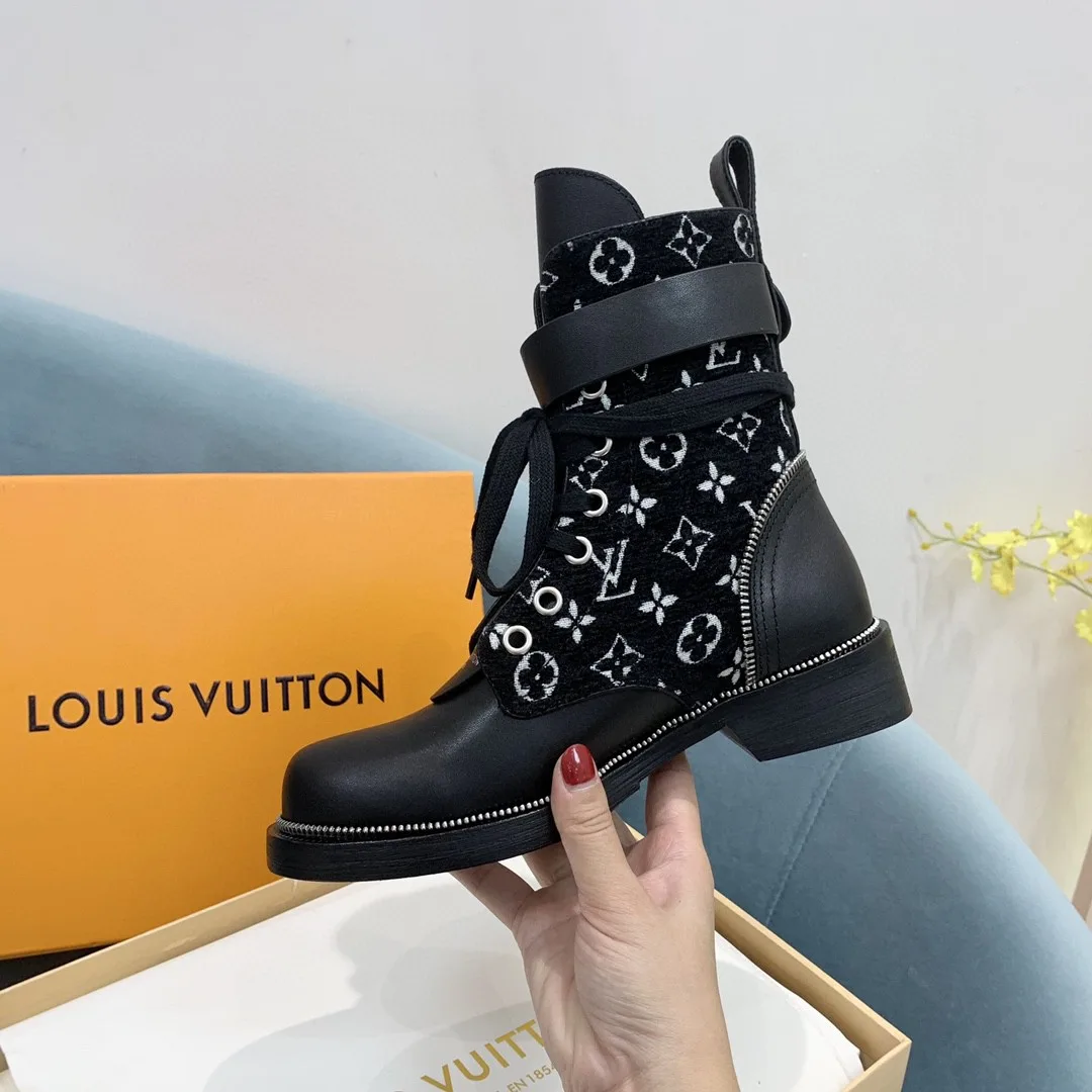 Louis Vuitton Metropolis Flat Ranger Boots Black - Image 7