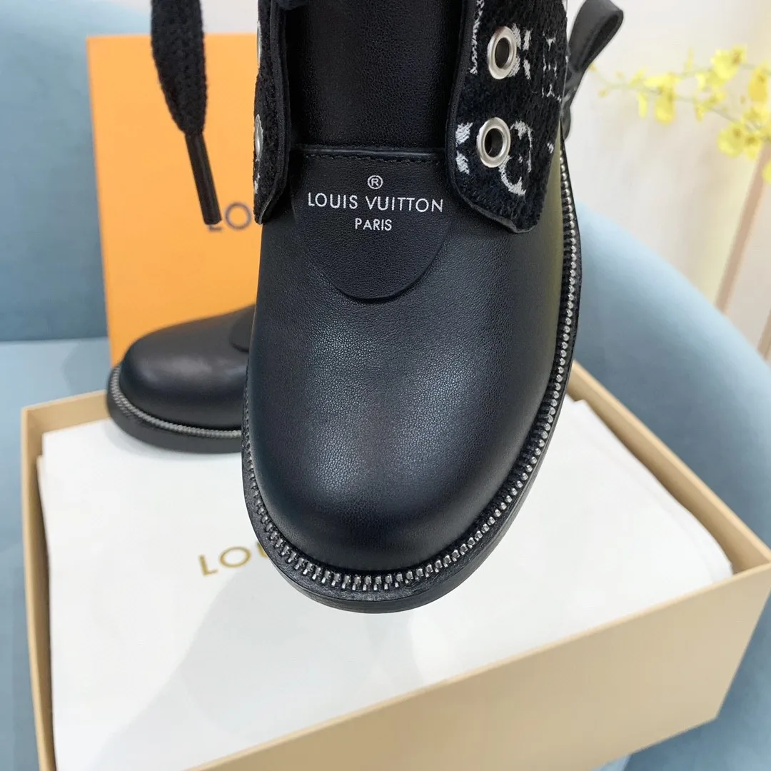 Louis Vuitton Metropolis Flat Ranger Boots Black - Image 9