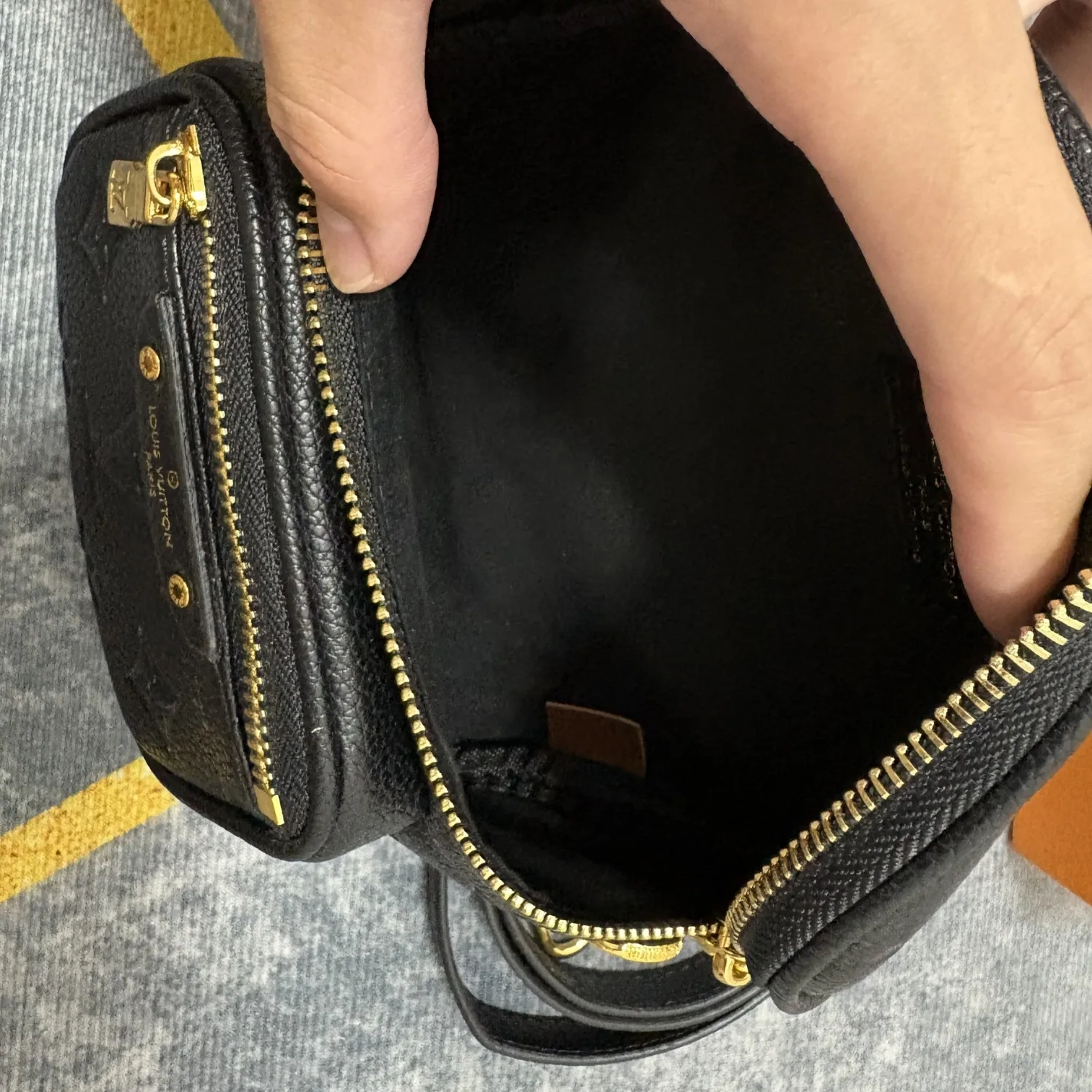 Louis Vuitton Mini Bumbag / Monogram Empreinte Gold Hardware Black - Image 5