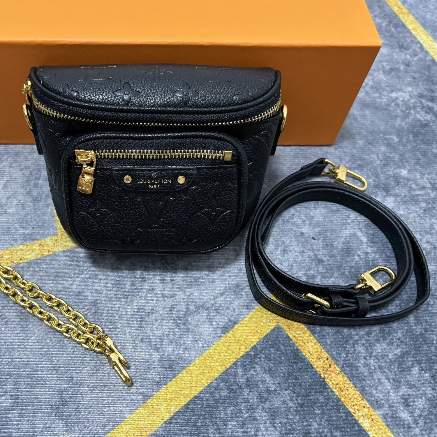 Alternative view of Louis Vuitton Mini Bumbag / Monogram Empreinte Gold Hardware Black